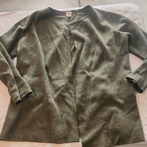 J. Crew Cotton  Forest Green Knit Sweater